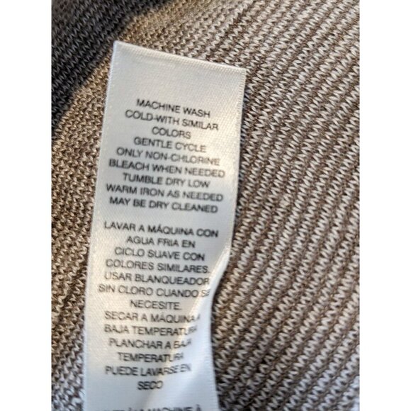 Chicos Easy Wear Women L Taupe Lighweight Open Cardigan Abstract Geometric Print - Picture 8 of 8